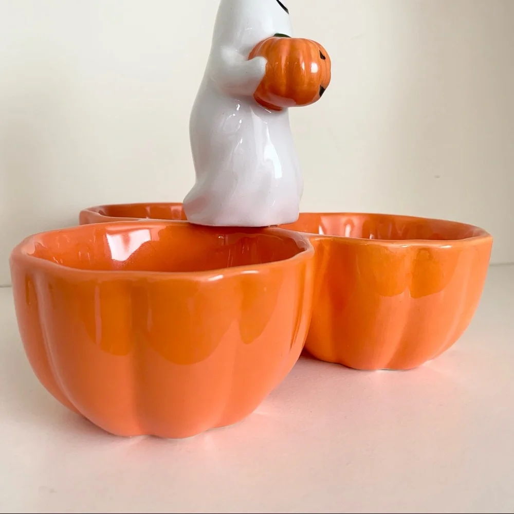 Vintage Halloween ghost ceramic dish